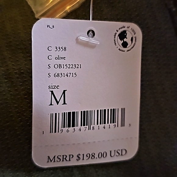 NWT Free People Harlow Blazer ~ Olive ~ Medium ~ 20" P2P - Picture 6 of 7